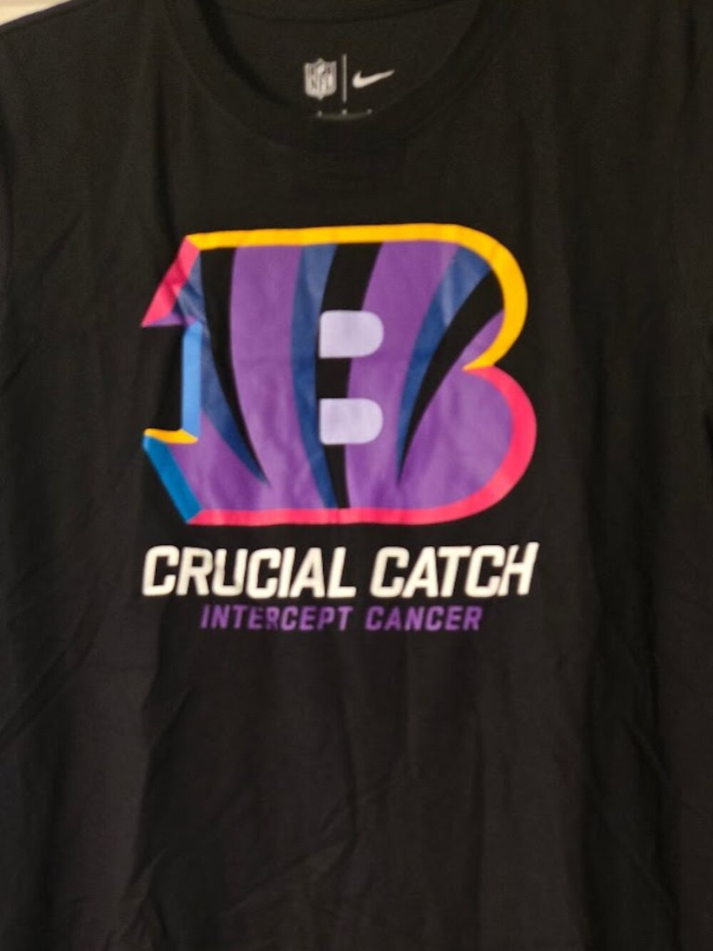 Nike Women’s Cincinnati Bengals Black Crucial Catch Cancer T-Shirt